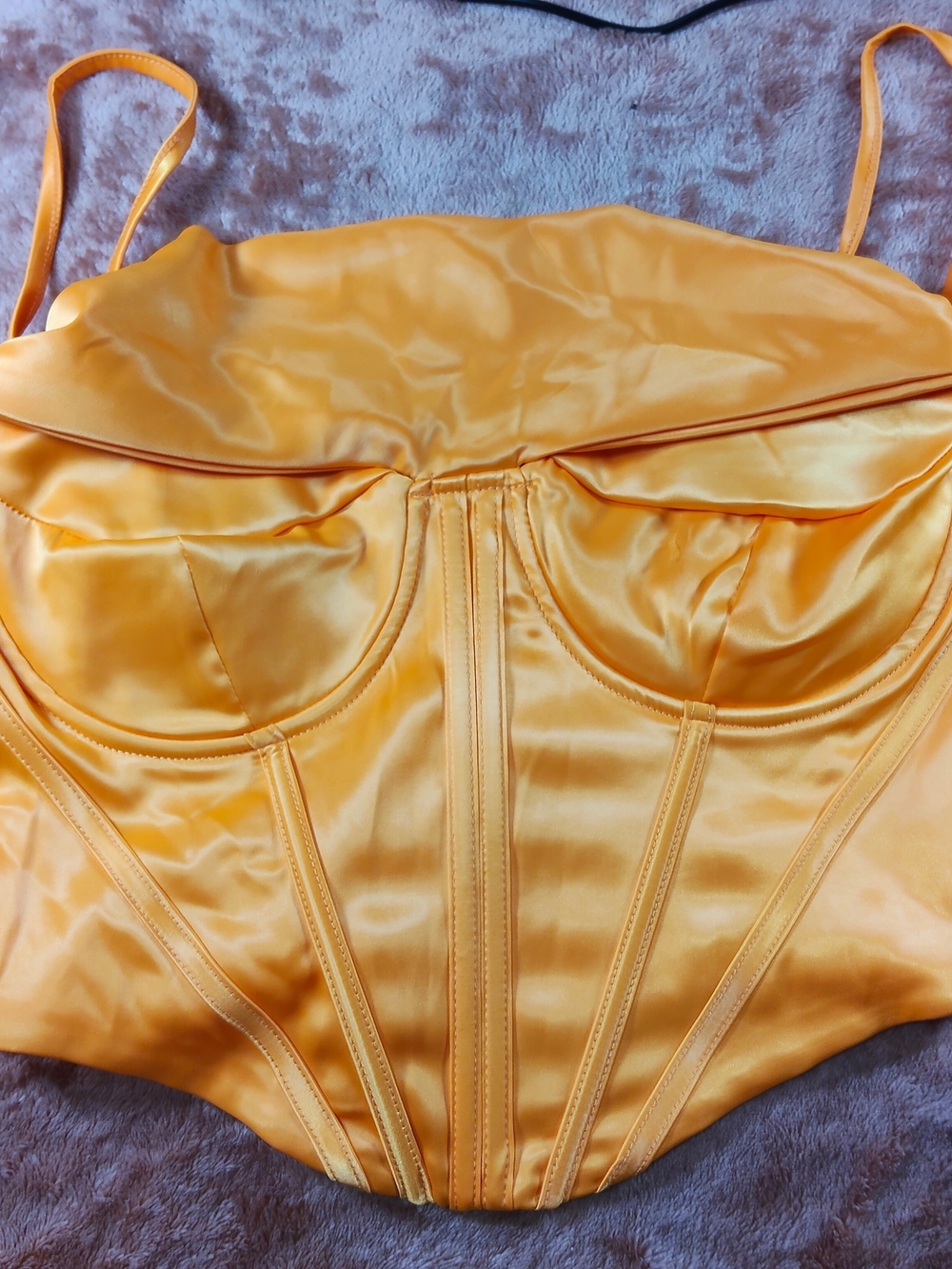 Satin Corset Top in Golden Yellow